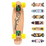 meteor Holz Skateboard Kinder - Mini Cruiser Kickboard - Skateboard mädchen Rollen Board - hohe...