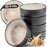 Moritz & Moritz VIDA 6x Müslischalen Beige - Stylisches und robustes Schalen Set aus Porzellan für...