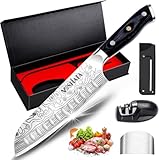 MOSFiATA Kochmesser, Santoku Messer Küchenmesser Profi Chefmesser Allzweckmesser Aus Rostfreiem...