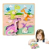 Novent Holz Peg Puzzle,Peg Puzzle, Puzzle Kindergarten Lernspielzeug | Vorschulform Sorten...