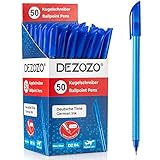 dezozo 50 Stifte Kugelschreiber, Kulli in Blau, Stift Strichstärke 1mm, Ideal für das Büro oder...