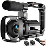 4K Videokamera Camcorder 48MP WiFi Vlogging Camera für YouTube 16X Digitale Videokamera IR...