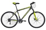 Legnano Herren Fassatal MTB 26 Zoll, Mattschwarz und Gelb, 46