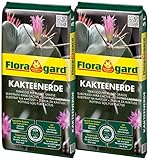 Floragard Kakteenerde 2x5L - für alle Kakteen und sukkulenten Pflanzen - schonend aufgedüngt - mit...
