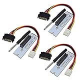 Wlauqueta NGFF M.2 auf PCI-E 4X Riser Karte M2 Key M auf PCIe X4 Adapter mit LED-Spannungsanzeige...