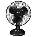 Clatronic® Ventilator mit Schwenkfunktion | Ventilator leise 2 Stufen | Ø 23 cm | Tischventilator...