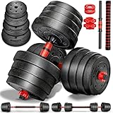 RE:SPORT 2 in 1 Hanteln Set 15-30kg | Hantelset verstellbar | Kurzhantel & Langhantel |...