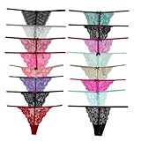 COLOROSES 6er-Pack Spitzen-Tangas für Damen mit G-String, Keine sichtbaren Höschen, sexy...