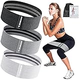 Haquno Resistance Bands, 3pcs Fitnessbänder Hip Widerstandsbänder Set mit starker Dehnbarkeit, 3...