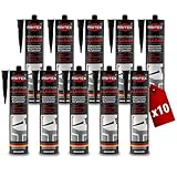 PRITEX – Profi Montagekleber Weiß 10x 300 ml – Baukleber für Holz-Paneele, Kabelkanäle,...