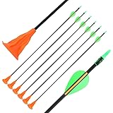 SHARROW Bogenschießen Saugnapf Pfeile Fiberglaspfeile 29' Ersatzpfeile Sichere Sauger Pfeile für...