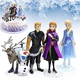 Elsa Tortendeko Figurens, 5 pcs Kuchendekoration Figuren, Set FrozE Figuren, Eisprinzessi...