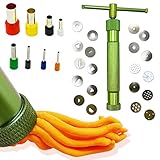 AMANDELIZABE Tonpressen Clay Handwerk, Edelstahl Zuckerpaste Extruder, Fondant Presse mit 20 Formen,...