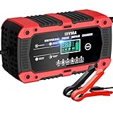 Autobatterie Ladegerät 10A Batterieladegerät 12V Intelligentes Ladegerät Autobatterie LCD Display...