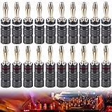 Vegena 20 Stück Bananenstecker 24k, Lautsprecher Bananenstecker, 4mm Schraubbar, Für...