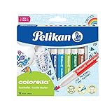 Pelikan 814584 Textilstift Colorella, 12 Stifte in Faltschachtel