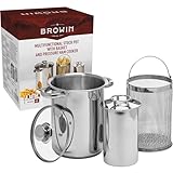 BROWIN® Rostfreier Set Schinkenkocher 313515 + Spargeltopf | Schinkernpresse und Pastatopf mit...