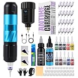 Tattoo Maschine Set Kabellos,Tattoo Kit mit 1500mAh LED-Digitalanzeige Tattoo Akku 20stk Tattoo...