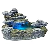STILISTA Gartenbrunnen OLYMP in Steinoptik XXL 100 x 80 x 60 cm inkl. Pumpe und LED-Beleuchtung