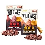 Wild West Beef Jerky, high Protein Trockenfleisch Bundle, Beef Jerky Protein Snack, 300g Honey BBQ &...