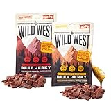 Wild West Beef Jerky, high Protein Trockenfleisch Bundle, Beef Jerky Protein Snack, 300g Honey BBQ &...