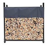 QUICK STAR Metall Kaminholzregal Anthrazit 113 x 25 x 115 cm Garten Kaminholzunterstand 0,5 m³...