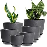 wintfarm Blumentopf, 6Packs Pflanztopf mit Untersetzer, 25/23/20/18/16/13 cm Übertopf, Blumentöpfe...