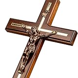 Woodvio - Handgefertigtes Wandkreuz aus Holz, traditionelles katholisches Kruzifix