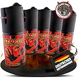 5 x Wilhelm Pfefferspray 40 ml Tierabwehr Selbstverteidigung CS Gas KO Spray hochdosiert (ca. 2 Mio....