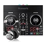Numark Party Mix Live + HF 125 – DJ Controller Set mit eingebauten Lautsprechern, Lichtshow &...
