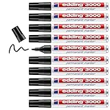 edding 3000 Permanentmarker - schwarz - 10 Stifte - Rund-Spitze 1,5-3 mm - schnell trocknender...