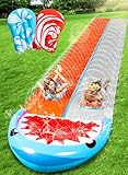 Sloosh 685.8cm Rutsche 2 Personen Deluxe Wasserrutschen mit 2 Boogie Boards Hinterhof Outdoor...
