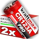 2er Pack CR123 / CR123A Lithium Hochleistungs- Batterie für professionelle Anwendungen - Neueste...