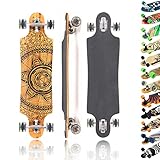 MAXOfit Longboard in verschiedenen Designs mit hochwertigen Ahorn/Bambus Decks für Anfänger und...