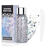 URAQT Body Glitter Gel, Chunky Glitter Gel, Chunky Body Lotion Glitzer Flüssiger Lidschatten,...