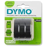 DYMO Original Prägeband | 3D weiß auf schwarz | 9 mm x 3 m | selbstklebendes Kunststoff...