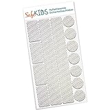 WANDKINGS SafeKIDS Leuchtaufkleber, WEISS, 13 Stück für Kinderwagen Fahrrad Helm und mehr