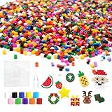 15000 Stück 5mm Bügelperlen Set XXL Dose mit ca, Nachfüllset Bastelperlen mit Zange & Steckbrett,...