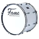 Fame Marching Bass Drum 22'x12', Leicht, Weiß, 7-Lagen Lindenholz, Kraftvoller Klang, Inklusive...