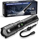JAY-PARK Taschenlampe LED Aufladbar 1000000 Lumen, Extrem Hell, Starke Taschenlampen 5 Lichtmodi,...