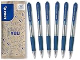 PILOT Super Grip, Kugelschreiber, 6er Set in M (Blau)