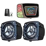 DHsdlpLU Motorrad Audio Stereo Lautsprecher Wasserdicht für Roller Fm Radio Bluetooth USB TF MP3...