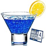 CRYSTALIA Stielloses Martini Gläser Set 4 230 ml, Eisbecher aus Glas 100% BLEI FREI Cocktailgläser...