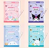 Sanrio Friends Peek-a-Boo Schnellhefter 4er Set sortiert mit Pompompurin-MyMelody-Kuromi-Cinnamoroll