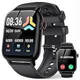 Smartwatch Damen Herren, smartwatch mit Telefonfunktion , 1,85' IP68 Wasserdicht Smart Watch, Lange...