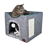 YUDOXN Faltbares Haus für Katzen mit Terrasse, Faltbares Katzenhaus, Höhle für Katzen und kleine...