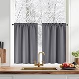 PONY DANCE Scheibengardinen Blickdicht Bistrogardine Modern Fenstergardinen 2er Set B 60 x H 45 cm...