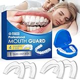 4 Stück Knirscherschiene für Nacht, 2 Größen Zahnschiene Mundschutz Set Gegen Bruxismus und...