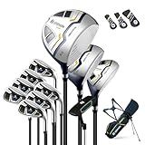 COSTWAY Komplett Golfschläger Set Herren, 15 teilges Golf Set Rechtshänder mit Golftasche &...