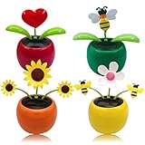 Chingde wackelblume solar, wackelblume, solar wackelblume, 4 Stück Solar Tanzende Blume Solarblume...